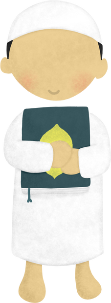 Faceless Muslim Boy Hugging Quran Mushaf